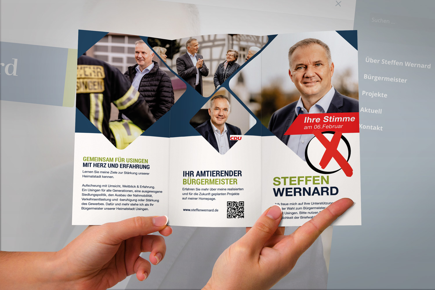 Steffen Wernard Bürgermeister Stadt Usingen Info Flyer 2021 Aussenansicht